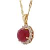 Image 2 : 5.19 ctw Ruby and 0.57 ctw White Sapphire Silver Pendant/Necklace