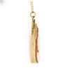 Image 4 : Vintage 14k Gold Tear Drop Bezel Carved Shell Cameo Pendant 16" Curb Link Chain