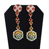 Image 1 : 14.27 ctw Multicolor Sapphire and 1.16 ctw Diamond Platinum Dangle Earrings