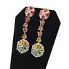 Image 2 : 14.27 ctw Multicolor Sapphire and 1.16 ctw Diamond Platinum Dangle Earrings