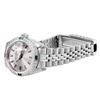 Image 3 : Rolex Ladies Stainless Steel Silver Index Dial Diamond And Emerald Bezel Date Wi
