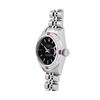 Image 3 : Rolex Ladies Stainless Steel Black Index Dial Diamond And Ruby Bezel Date Wristw