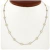 Image 1 : NEW 18k TT Gold 16.5" 4.38 ctw Large Bezel Set Diamond by the Yard Chain Necklac