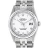 Rolex Mens Stainless Steel No Hole Sapphire White Roman Datejust With Jubilee Ba