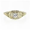 Image 4 : Antique Art Deco 18k Gold 0.26 ctw European Diamond Lambert Bros Filigree Ring