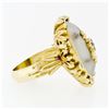 Image 5 : Vintage 18k Gold Oval Cut Frosted Quartz Rock Crystal Diamond & Sapphire Ring