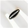 Image 3 : Vintage 14K Yellow Gold .13 ctw Pave Diamond & Domed Custom Cut Black Onyx Ring
