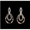 0.76 ctw Diamond Earrings - 14KT Two Tone Gold