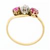 Image 9 : Antique Victorian 18K Gold 1.18 ctw Diamond & European Pink Sapphire 3 Stone Rin