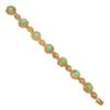 Image 5 : Vintage Handmade 18k Gold.45 ctw Diamond & Turquoise Textured Domed Link Bracele