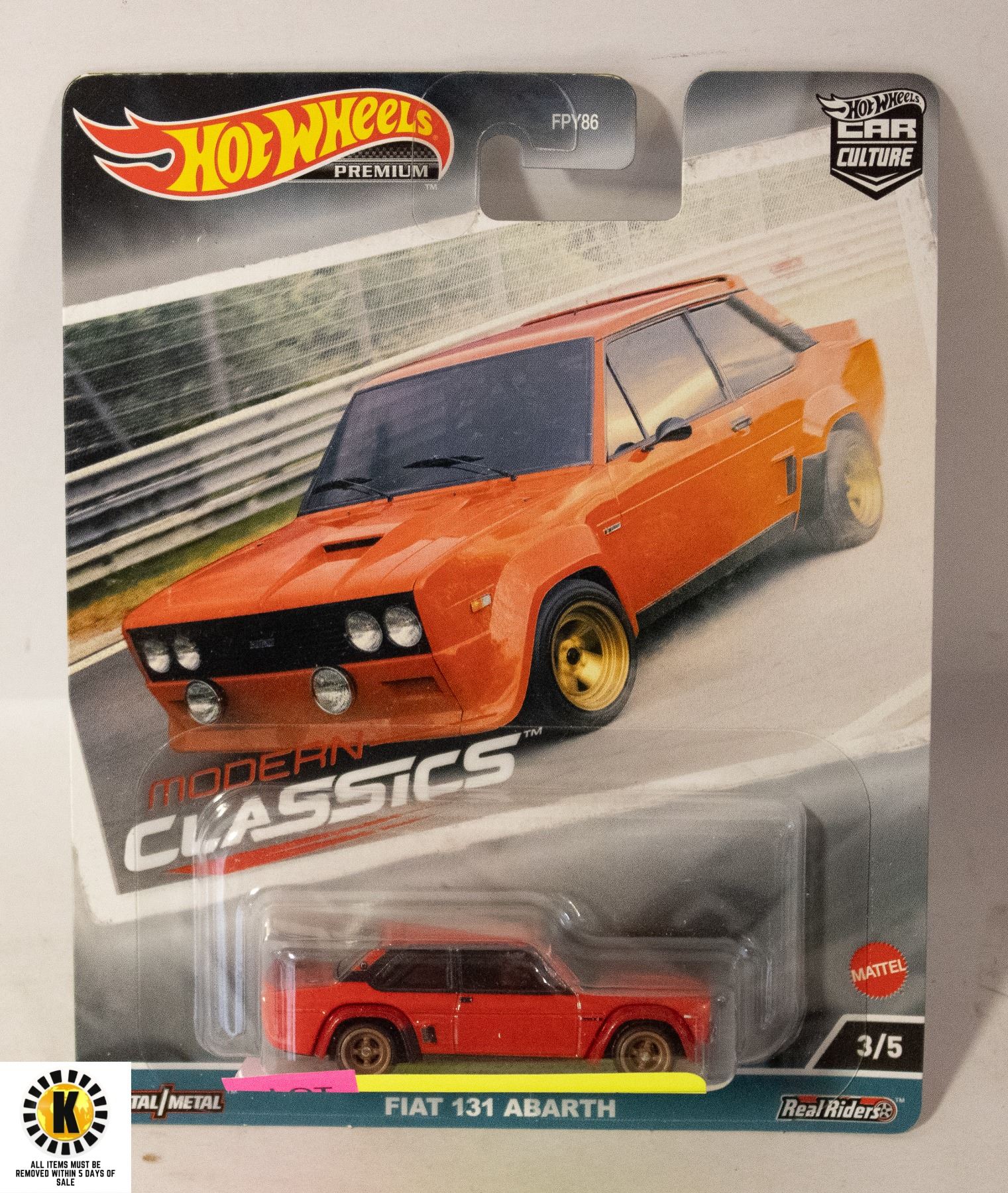 Hot Wheels Car Culture Fiat 131 Abarth 1:64 Scale Diecast Car - Red, Modern Classics Series