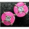 Image 1 : BZ2020-16C SILVER RUBY 1CT EARRINGS