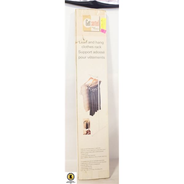 GET SORTED "LEAN AND HANG" RACK NEW IN  BOX