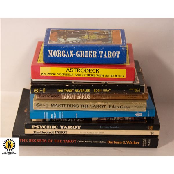 TAROT CARDS/BOOKS BOT LOT ASSORTED