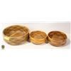 Image 1 : SIGNED WOODEN CARVED BOWLS X 3 (AX)