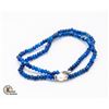 Image 1 : #14- NATURAL BLUE JADE ,PEARL  NECKLACE 18"