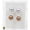 Image 1 : #35-SEA SHELL PEARL EARRINGS 2 PAIR
