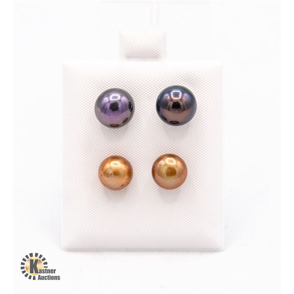 #148-NATURAL AKOYA PEARL EARRINGS  2PCS