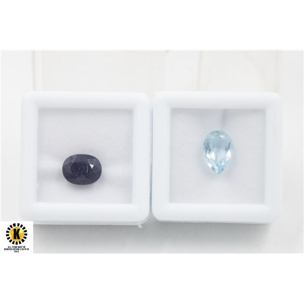 #192-HEATED SAPPHIRE 3.20CT & TOPAZ 2.94 CT