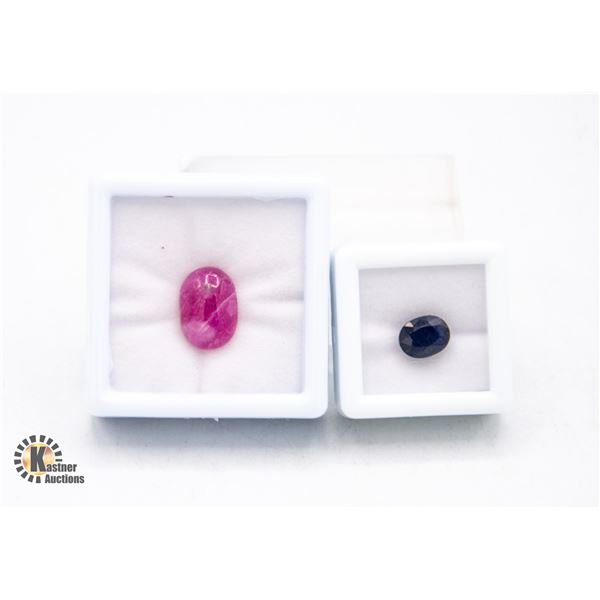 #156-HEATED SAPPHIRE 2.95CT  & RUBY 9.55 CT  GEMST