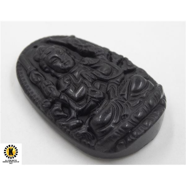 #177- NATURAL BLACK OBSIDIAN BUHHDA PENDANT