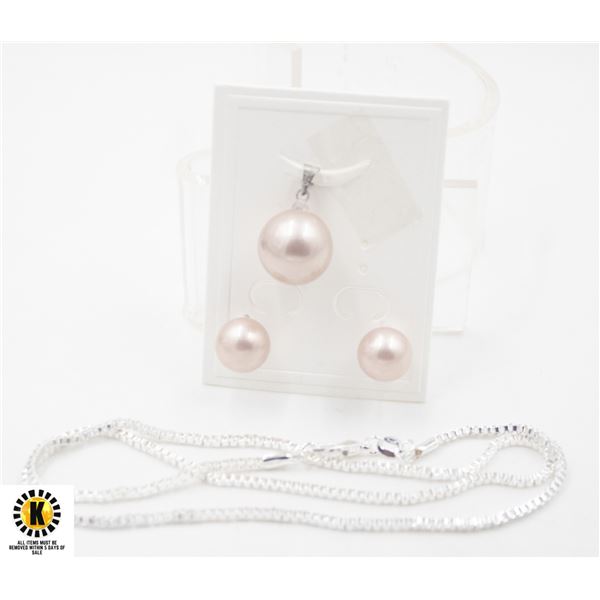 #51-SEA SHELL PENDANT ,EARRINGS SET