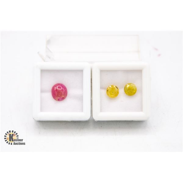 #78-HEATED RUBY 3.00CT & YELLOW SAPPHIRE 3.65CT