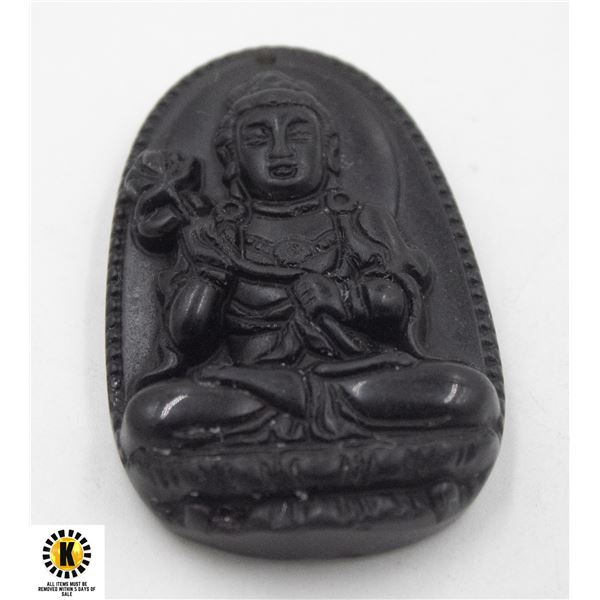 #173- NATURAL BLACK OBSIDIAN BUHHDA PENDANT