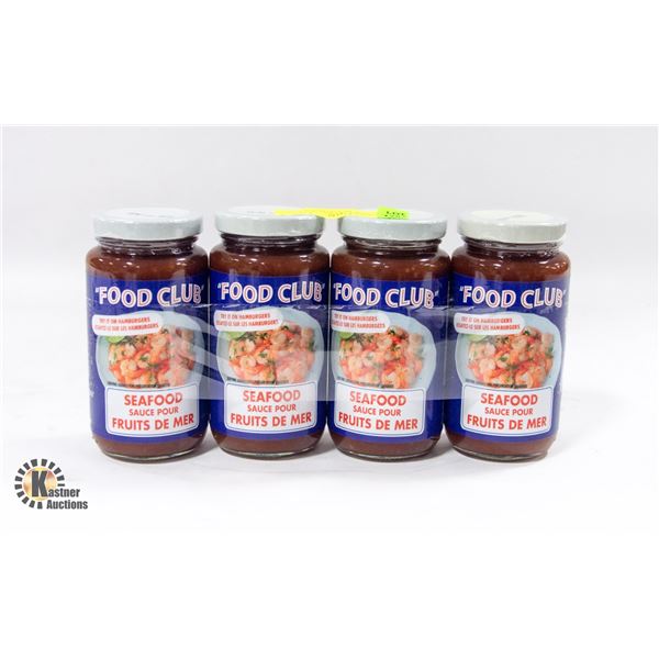 4 JARS OF FOOD CLUB SEAFOOD SAUCE 250ML BB 6/2024
