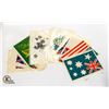 Image 1 : 12 VARIOUS FLAGS AND FLOWERS SILK PICTURES