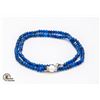 Image 1 : #13- NATURAL BLUE JADE ,PEARL  NECKLACE 18"