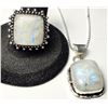 Image 1 : 15)  SQUARE CUT NATURAL MOONSTONE PENDANT  ON A