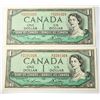 Image 1 : 22) LOT OF 2 CANADIAN $1.00 BANKNOTES WITH