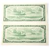 Image 2 : 22) LOT OF 2 CANADIAN $1.00 BANKNOTES WITH