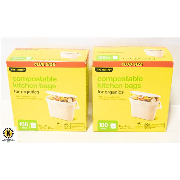 COMPOSTABLE BAGS- 200 TOTAL- NEW