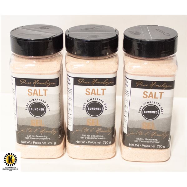 SUNDHED HIMALAYAN SALT- 750 GM- LOT OF 3