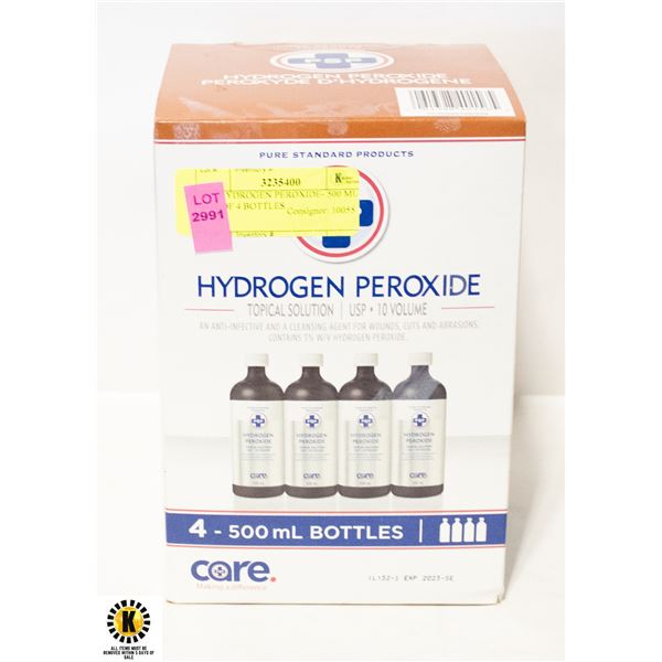 PSP HYDROGEN PEROXIDE- 500 ML- LOT OF 4 BOTTLES