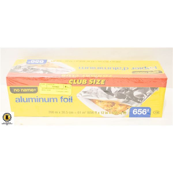 ALUMINUM FOIL CLUB SIZE- 656' ROLL- NEW