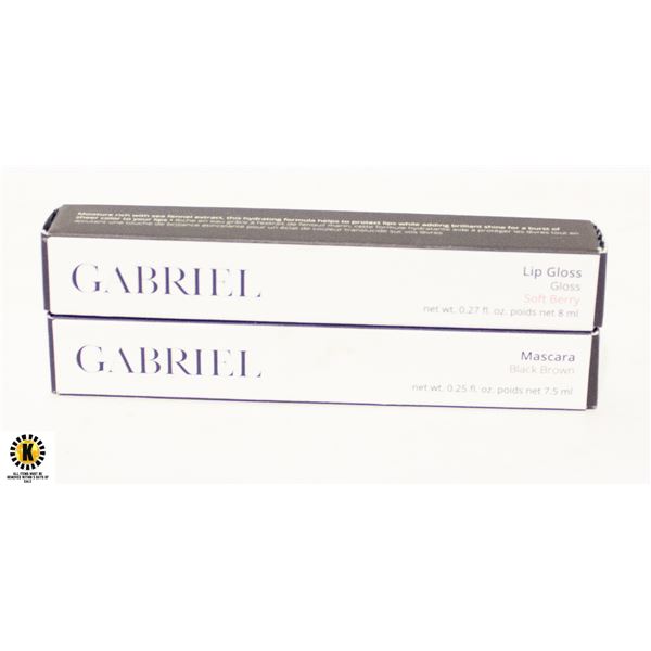 GABRIEL "SOFT BERRY" LIPGLOSS & BLK/BRN MASCARA