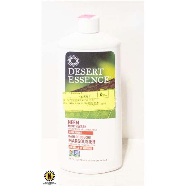 NEEM "DESERT ESSENCE" MOUTHWASH 16 OZ BOTTLE