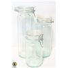 Image 1 : 3 HEAVY GLASS JARS (NATURA) - ESTATE