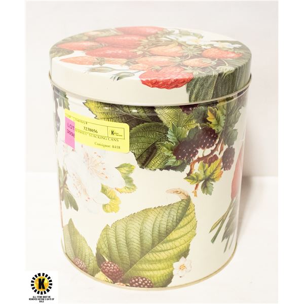 8 PCS "BERRIES" STACKING CANS