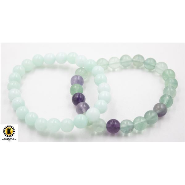 #149-NATURAL FOURITE & AMAZORITE BRACELET