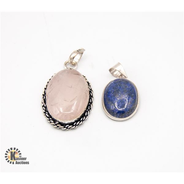 #70-NATURAL LAPIZ LAZULI & MOONSTONES PENDANT