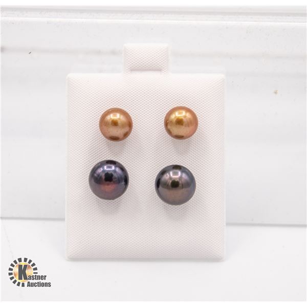 #146-NATURAL AKOYA PEARL EARRINGS  2PCS