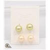 Image 1 : #37-SEA SHELL PEARL EARRINGS 2 PAIR