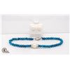 Image 1 : #04-NATURAL BLUE APATITE , PEARL BRACELETE ,EARRIN