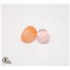 Image 1 : #188- NATURAL ORANG AGATE 22.92CT & ROSE QZ 14.60C