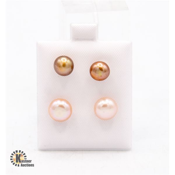 #150-NATURAL AKOYA PEARL EARRINGS  2PCS