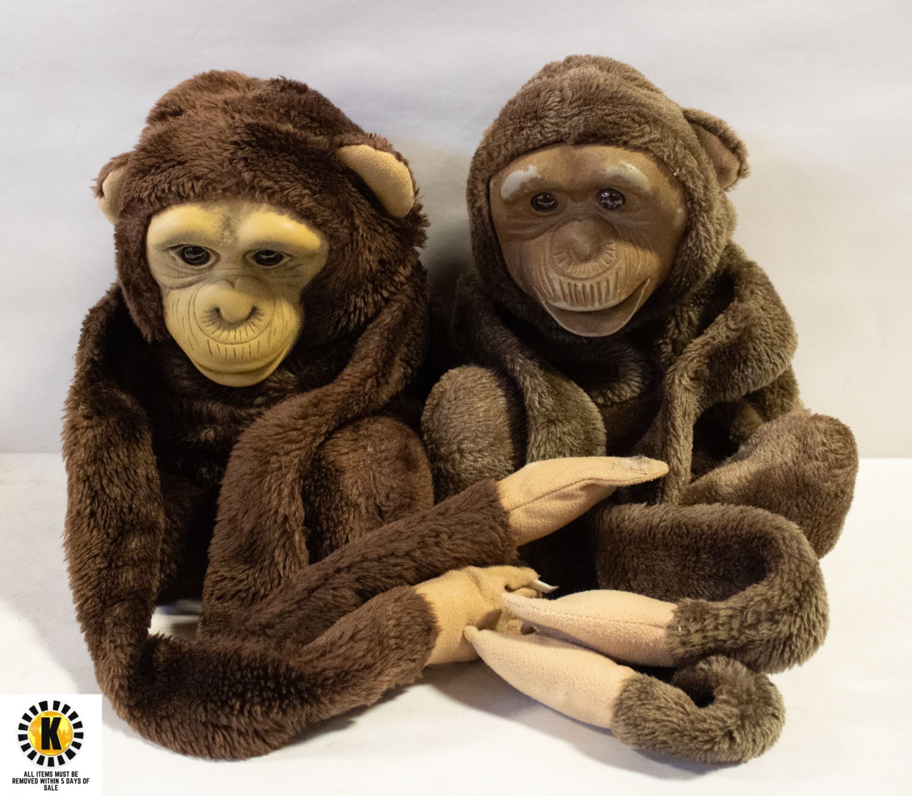 VINTAGE MONKEY HAND PUPPETS LOT OF 2